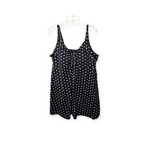 Swimsuits For All Womens One Piece Skirted Swimsuit Size 26 Black Polka Dot Pool